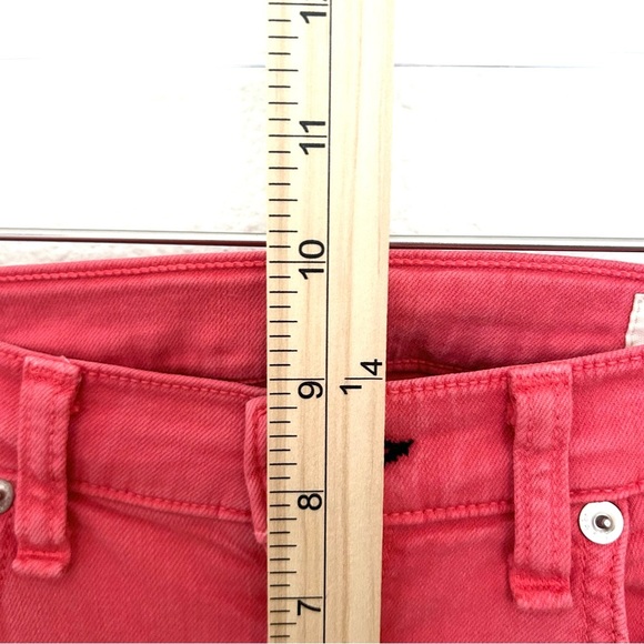 RAG & BONE The Zipper Capri Jeans Pants Skinny Ankle Cropped Coral Red Size 28 - Picture 13 of 15